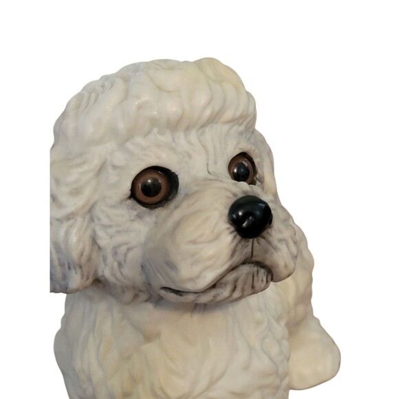 Vintage 1985 Purebred Pets By Kathy Wise Bichon Puppy Figurine with Glass Eyes - Picture 5 of 6